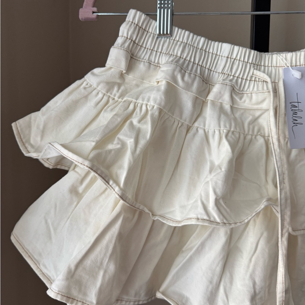 Talulah Cream Ruffled Mini Skirt NWT - Picture 3 of 6